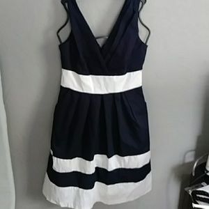 Corey P. Navy Blue and White Dress
